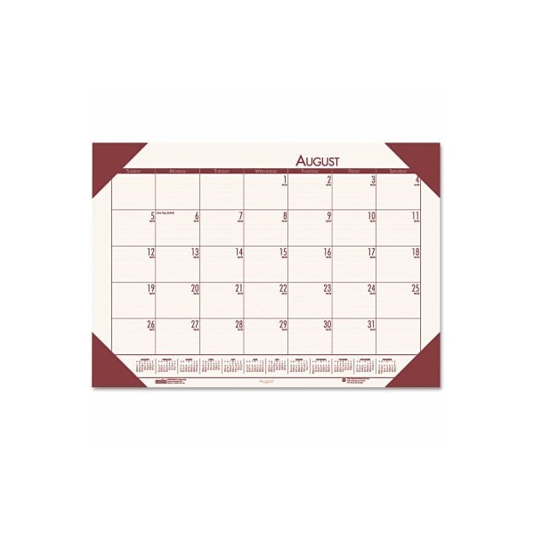 House Of Doolittle Recycled EcoTones Academic Desk Pad Calendar, Brown Corners, 2021-2022 12541 - main